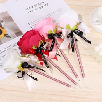 Cadou de Ziua îndrăgostiților Instrument de Scris Flori Artificiale Student Papetărie Neutru Pen Pixuri cu Gel Pix Semnătura