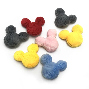 Disney 5pcs/Lot de Umplere Blană de Pluș Mickey Cap Căptușit Aplici Pentru Copil Clip de Păr Patch-uri de Decor Ornament Accesorii,5Yc34228
