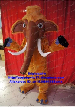 Maro Blana Lunga Elefant Elephish Mamut Mammuthus Wooly Mamoth Mascota, Costume de Caractere de Petrecere de Sport,Grădină Fantasia zx1606