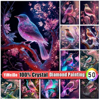 YiMeiDo 100% Cristal de Diamant Pictura Pasăre 5D DIY Complet Noua Colectie 2023 Fermoar Geanta Trusa Mozaic Art Diamant Broderie Animale