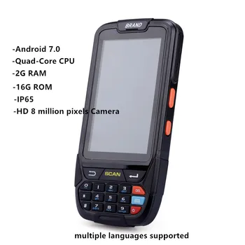 Android handheld pda scaner terminal de date 4 inch ecran Touch 4G de urmărire GPS 1D 2D coduri de Bare PDA