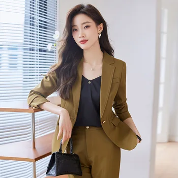 Primăvara 2023 Nou Stil coreean Elegant Temperament Mâneci Lungi Mic Costum de Afaceri pentru Femei Purta costume pentru Femei Costum OL