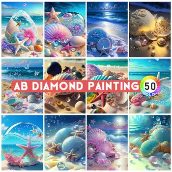 5D Diamant Pictura Fantasy Shell Peisajul de pe Litoral Broderie AB Burghiu Mozaic goblen Kit Fată Dormitor de Decor Acasă Cadou