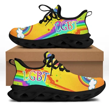 CYWGIFT Noi de Lux Rainbow Femei Adidași Alb Pantofi Unic de Desene animate Drăguț Pereche de Pantofi de Moda de Lumină Apartamente de Dantelă-up Încălțăminte