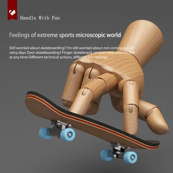 Lemn Finger Skateboard Masă Jucării Punte Cascador Profesionist Skate Cu Suport De Metal Rulment Roata Tech Piese