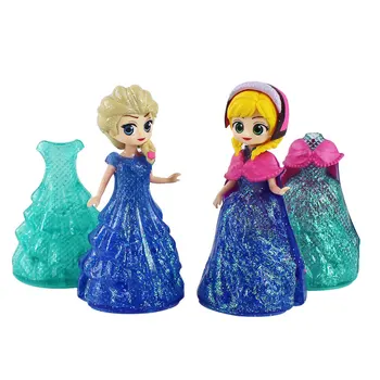 4buc/Set 10 cm Frozen Princess Elsa Anna Dress Schimbătoare Figura de Acțiune de Desene animate de Colectare Model de Păpuși Jucarii Copii Cadou Brinquedos