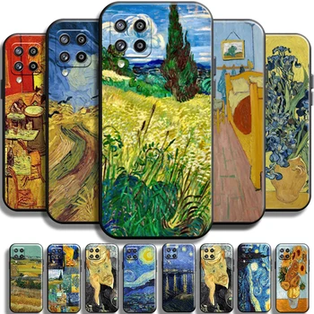 Van Gogh Pictura in Ulei Cer Înstelat Pentru Samsung Galaxy A22 A22 5G Caz Telefon TPU rezistent la Șocuri Acopere Cazurile de Silicon Lichid
