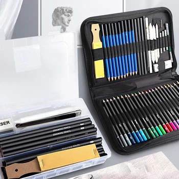 37/50/100buc Profesionist de Creioane de Desen Schiță Set Complet Kit Artist Creion Sac de Caz Include Culoare Ascutitoare Radiera