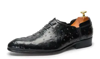 Noi vara Respirabil moda barbati Pantofi din piele alunecare pe Aligator Model de pantofi casual pentru barbati