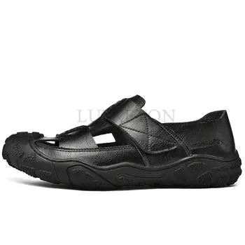 Bărbați clasic Sandale de Vara in aer liber din Piele Sandale Respirabil Barbati din Piele Pantofi de Lux, Sandale Moi Bărbați Sandale Romane