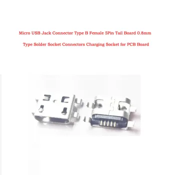 100BUC Micro USB Conector Jack de Tip B de sex Feminin 5Pin Coada Tabla de 0,8 mm Tip Lipire Socket Conectori de Încărcare Priză pentru PCB Bord