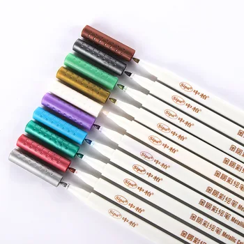 10 Culori Mult Metalice Marker DIY Scrapbooking Meserii cap Rotund pen Art Marker Pentru Papetărie, Rechizite Școlare