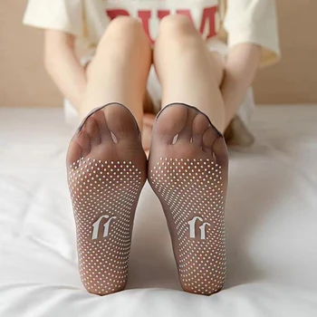5Pairs Cristal Șosete de Mătase pentru Femei Non-Alunecare de Jos Scurt Ciorap Solid Vara Sosete Invizibile Glezna Șosete Moale Transparent Ciorapi