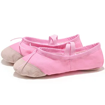 Yoga Sport Plat, Papuci de casă Alb-Roz Alb Negru Panza de Balet Pantofi de Dans pentru Fete, Copii, Femei Profesor de Balet Pantofi pentru Femei