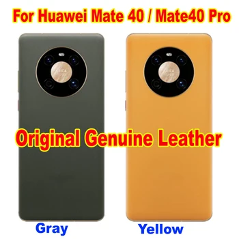 Original din Piele Spate Capac Acumulator Pentru Huawei Mate 40 / Mate40 Pro Locuințe de Usi Spate Capac cu aparat de Fotografiat lentilă de sticlă