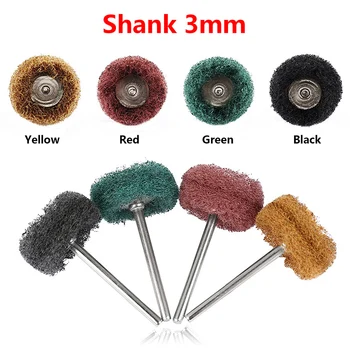 Shank 3mm 4-Culori Roți Abrazive Polizare de Lustruire 25mm Diametru de Slefuire Instrument Rotativ Nailon Slefuire Sculptură Cap